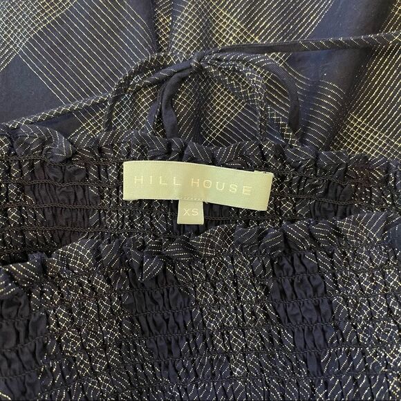 Hill House Athena Nap Dress Navy Glitter Check in Size XS - Picture 7 of 8